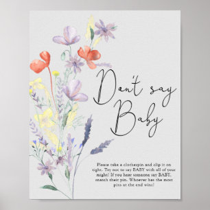Poster Boho Fleurs sauvages - Ne dites pas bébé