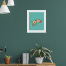 Boho Floral bleu moderne