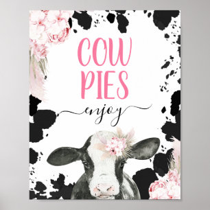 Poster Boho Floral Vache Vache Imprimer Signal alimentair