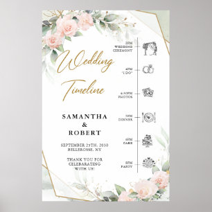 Poster Boho flush fleurs eucalyptus mariage Timeline