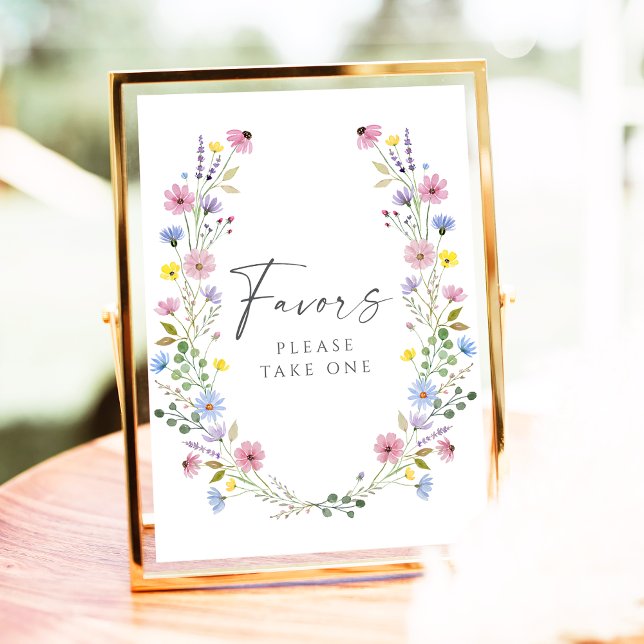 Poster Boho Garden Fleur sauvage mariage Faveurs Signer (Créateur téléchargé)
