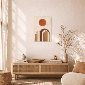 Poster Boho Géométrique Arche Minimal Terracotta Abstrait