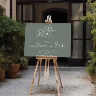 Poster Boho Green Choisissez un siège pas un Mariage laté