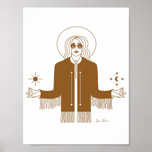 Poster Boho Hippie Rust Wall Art (Devant)