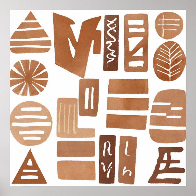 Poster Boho jungle Feuilles Art botanique Simple Moderne (Devant)