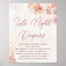 Boho Late Night Diapers Blush Baby shower Sprinkin