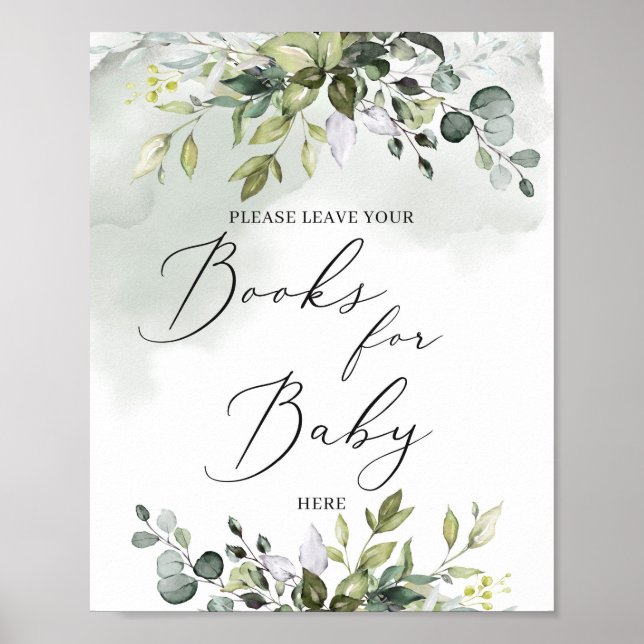 Poster Boho livre vert tendance pour bébé signe (Devant)