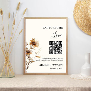 Poster Boho mariage Capture amour code QR mariage photo