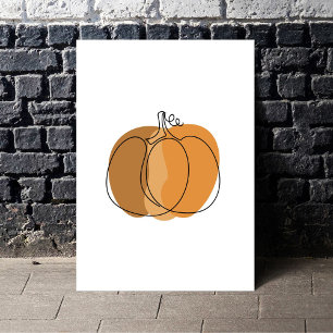 Poster Boho Minimal Citrouille Automne