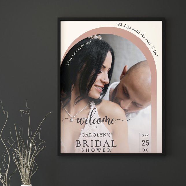 Poster Boho Modern Arch Photo Bridal Shower Welcome (Créateur téléchargé)