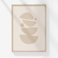 Boho Moderne Muted Beige Neutral Bowls Art Abstrai