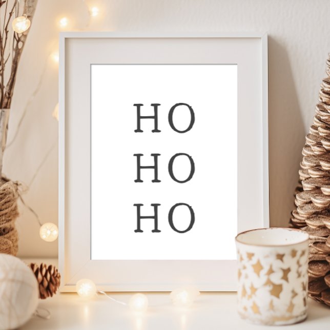 Poster Boho moderne Noël HO HO HO Wall Art Imprimer (Créateur téléchargé)
