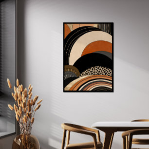 Poster Boho moderne orange noir neutre