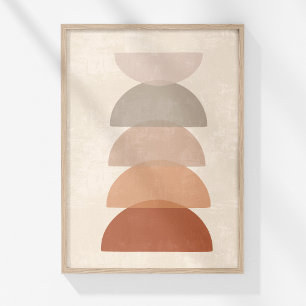 Poster Boho Muted Terracotta Neutral Bowls Abstrait Art