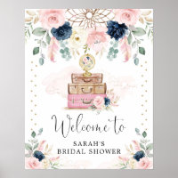 Boho Navy Blush Voyage Fête des mariées Bienvenue
