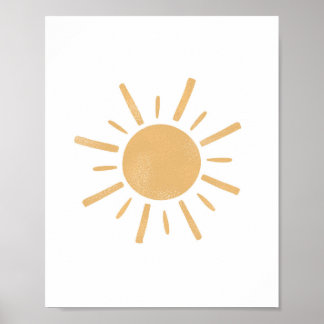 Poster Boho Neutre Jaune Soleil Soleil Soleil Pépinière A
