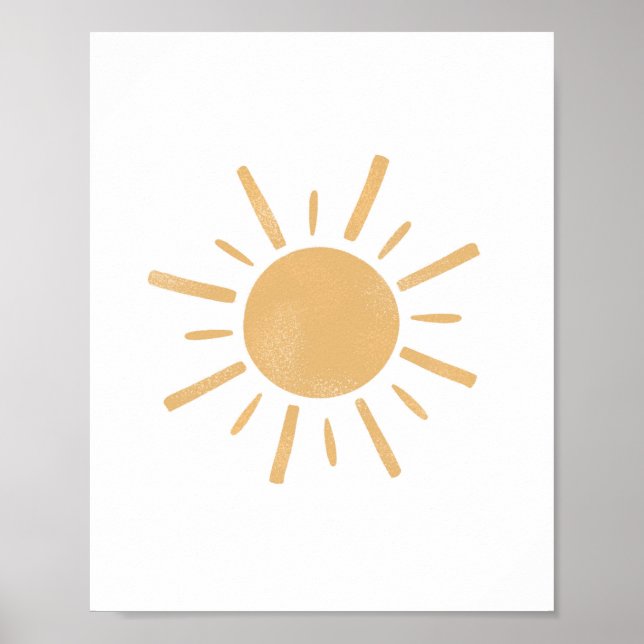 Poster Boho Neutre Jaune Soleil Soleil Soleil Pépinière A (Devant)
