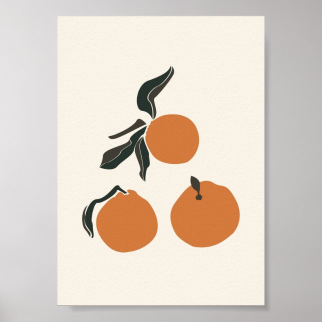 Poster Boho Orange Fruit Tropical Summer Print (Devant)