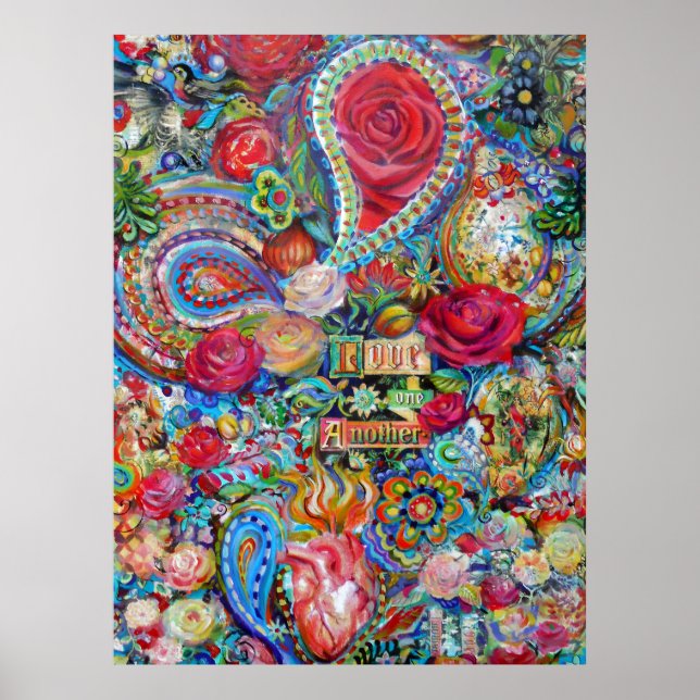 Poster Boho Paisley L'amour l'un l'autre (Devant)