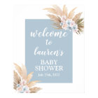 Boho Pampas Grass Baby shower Garçon Panneau de bi