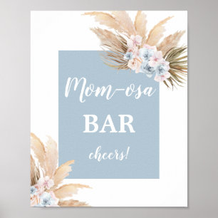 Poster Boho Pampas Grass Mimosa Bar Symbole garçon
