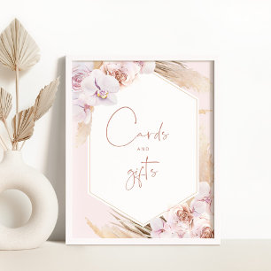 Poster Boho pampas herbe Cartes et cadeaux