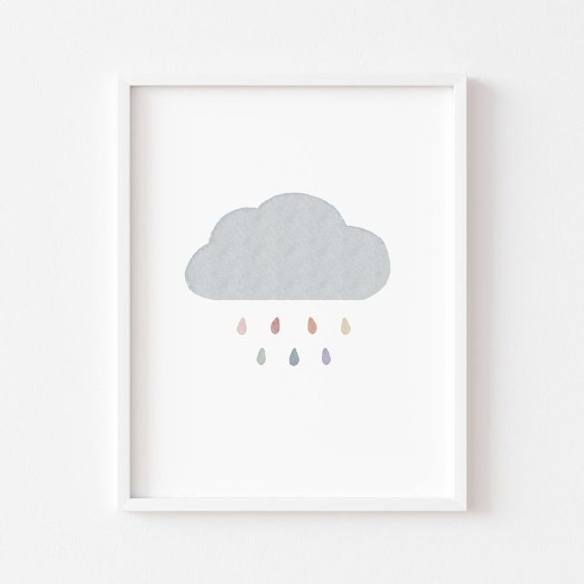 Poster Boho pastel rainbow drop cloud print (Créateur téléchargé)