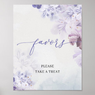 Poster Boho Printemps violet roux bleu rose pâle fleurs f