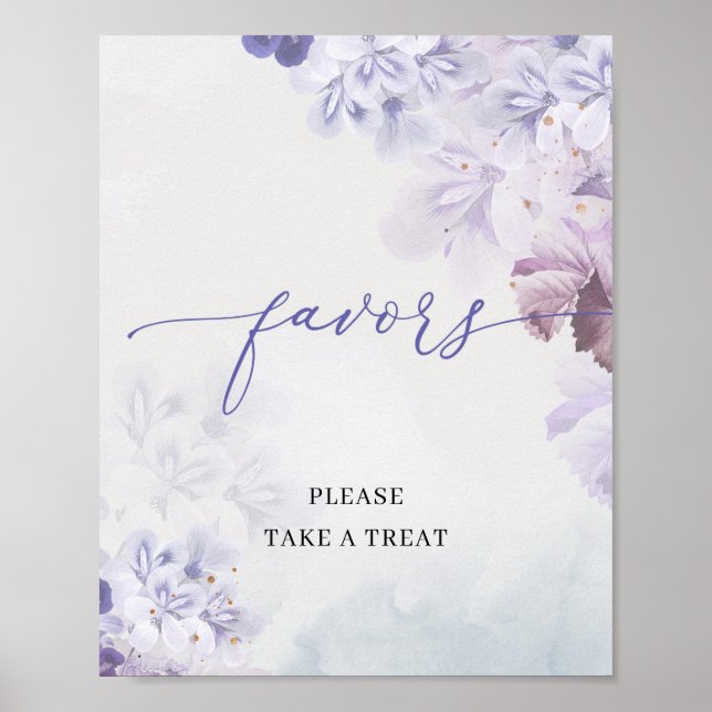 Poster Boho Printemps violet roux bleu rose pâle fleurs f (Devant)