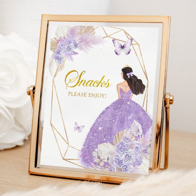Poster Boho Purple Butpe Princesa Quinceañera Snacks (Créateur téléchargé)