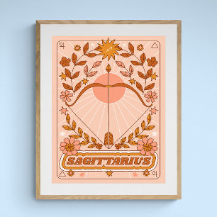Poster Boho Retro Sagittarius Zodiac