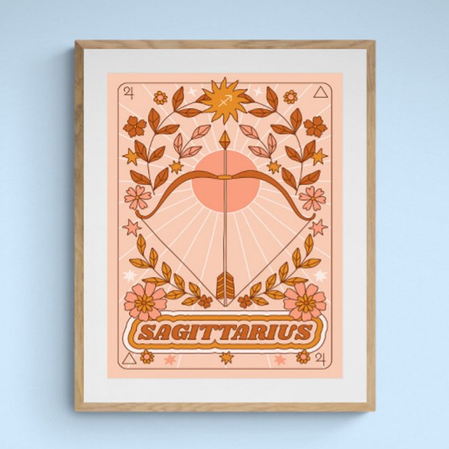 Poster Boho Retro Sagittarius Zodiac (Créateur téléchargé)