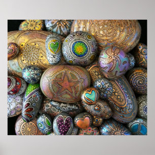Poster Boho - roches chics de méditation par Julie Ann