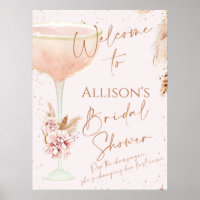 Boho Rose Gold Message Fête des mariées Bienvenue