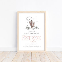 Boho Rose Moderne Fille Premier Rodéo 1er Annivers