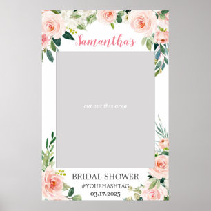Poster Boho rose poudré floral éthéré photoprop stand de 