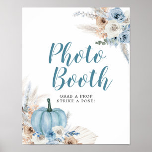 Poster Boho Rustic Citrouille Automne Photo Booth Signet 