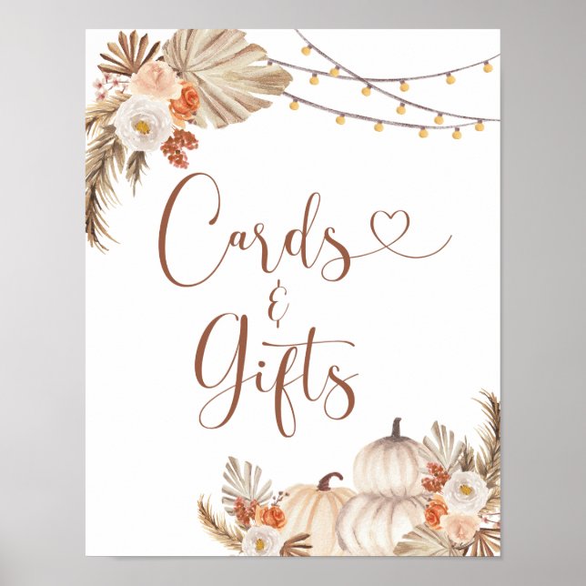 Poster Boho Rustic Citrouille Fall in Love Cartes & Cadea (Devant)