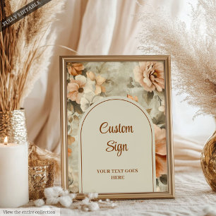 Poster Boho Rustique Terre Cuite Fleurs d'Ivoire Personna