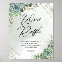 Boho succulent eucalyptus or Vin Raffle jeu
