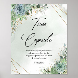 Poster Boho succulents or frame Time capsule signe de jeu