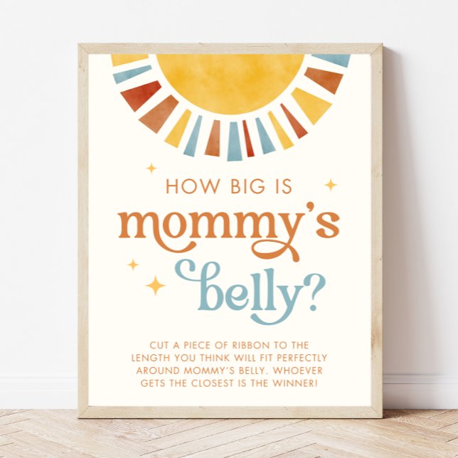 Poster Boho Sun How Big is Mommy's Belly Jeu Sign (Créateur téléchargé)