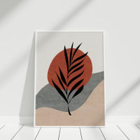 Boho Terracotta Abstrait soleil et paysage Art