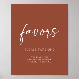 Poster Boho Terracotta Brûlé Orange Mariage Faveurs