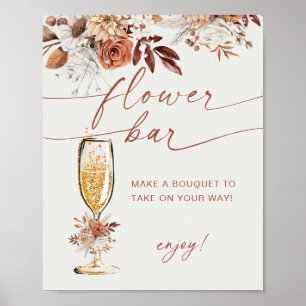 Poster Boho Terracotta Flower Bar Floral