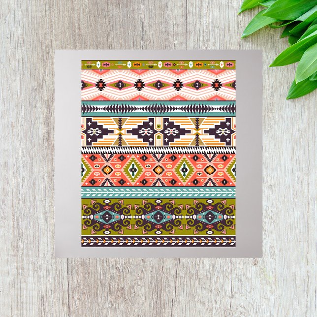 Poster Boho Tribal Motif géométrique Sud-Ouest Aztec (Créateur téléchargé)