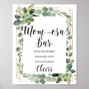 Poster Boho verdure succulent floral maman-osa signe bar