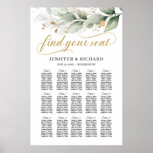 Poster Boho vert eucalyptus mariage