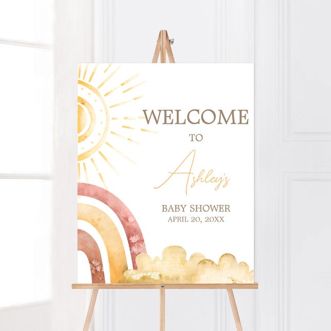 Poster Boho voici le Baby shower Son Bienvenue (Sonshine Baby Shower Welcome Sign)