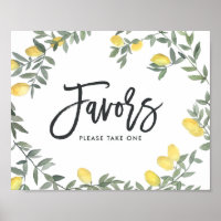 Boho Watercolor Lemon Wreath Wedding Favors